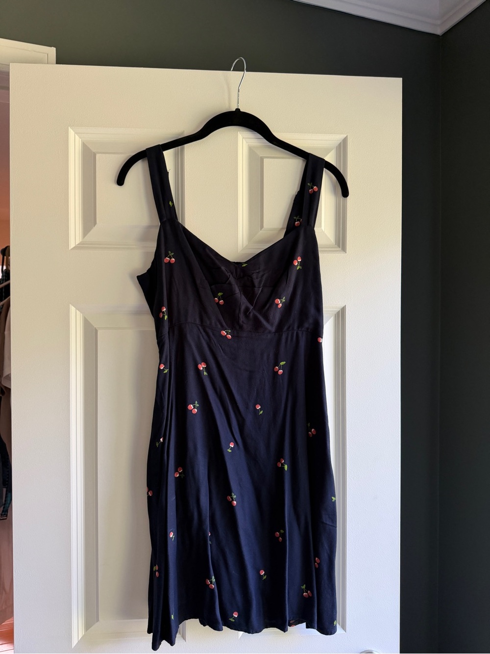 Old Navy Black Sundress with Cherry Print